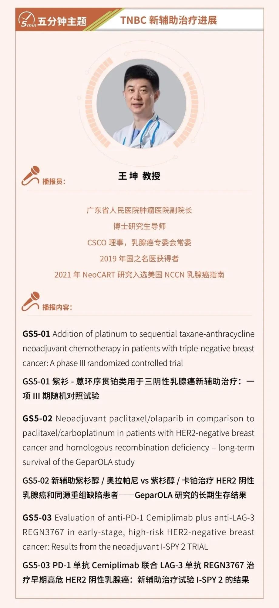 SABCS五分钟丨王坤教授：新辅助治疗TNBC的新突破医药新闻-ByDrug