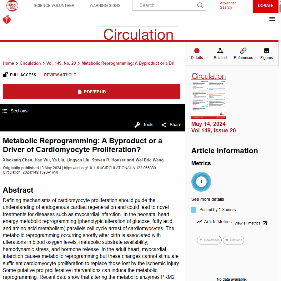 创新前沿 | 王伟教授团队在国际权威期刊Circulation发表心肌再生的综述论文医药新闻-ByDrug-一站式医药资源共享中心-医药魔方