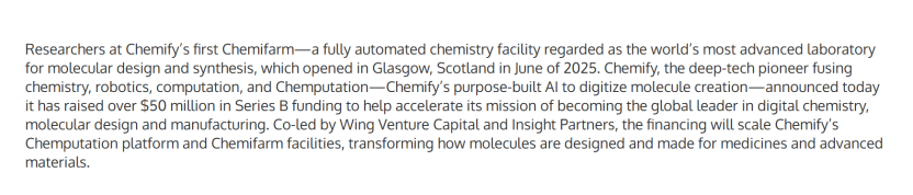 探针AI医疗专题：Chemify，用AI编程化学，开启分子创造的“代码时代”医药新闻-ByDrug-一站式医药资源共享中心-医药魔方